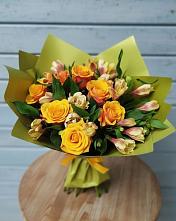 Букет цветов из:  Альстромерии и Розы #REPLACE_PRED# Савостино