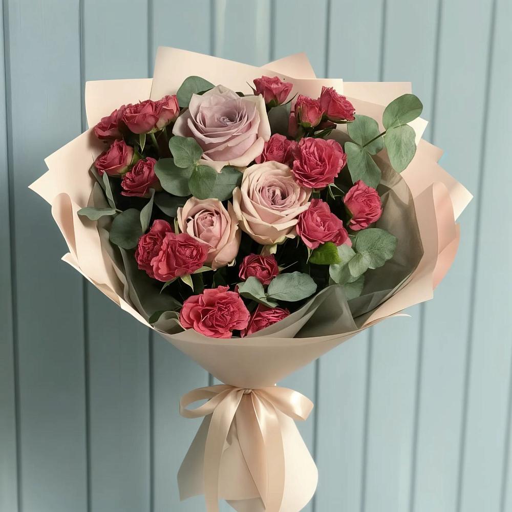 Букет цветов из: Гвоздики и Розы в Савостино