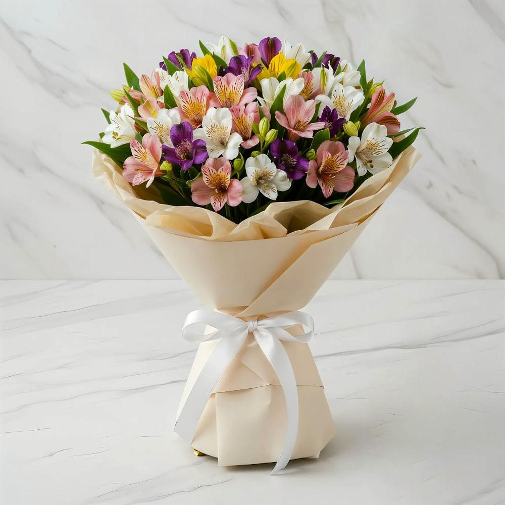 Букет цветов из: Альстромерии в Савостино