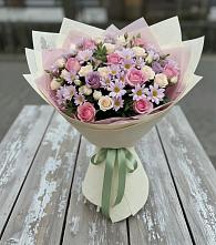 Букет цветов из:  Розы и Хризантемы в Савостино