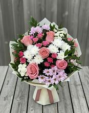 Букет цветов из:  Альстромерии, Гвоздики, Розы и Хризантемы #REPLACE_PRED# Савостино