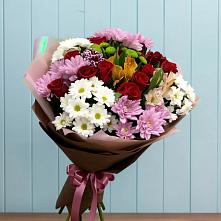 Букет цветов из:  Розы, Хризантемы и Альстромерии #REPLACE_PRED# Савостино