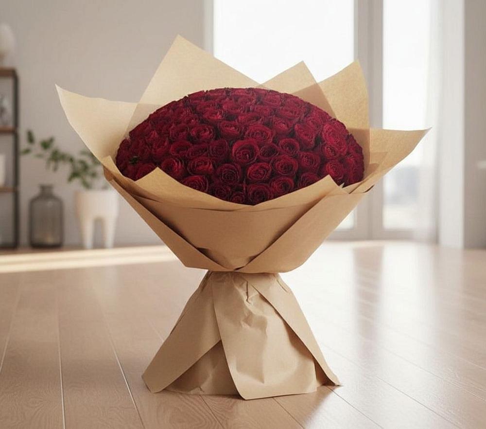 Букет 101 Красная роза в Савостино