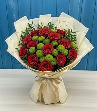 Букет цветов из:  Розы и Хризантемы в Савостино