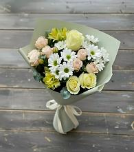 Букет цветов из:  Альстромерии, Розы и Хризантемы в Савостино