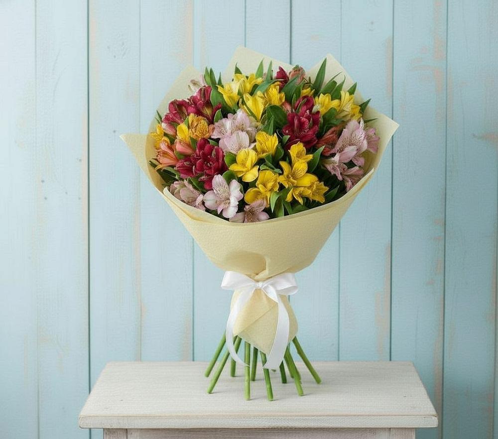 Букет цветов из: Альстромерии в Савостино